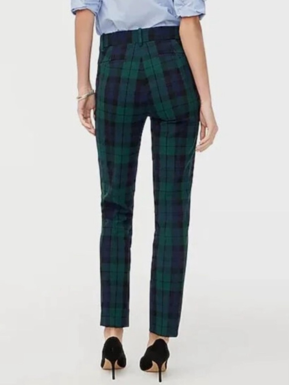 JCrew Ruby Plaid Green Pant - Size 0 - Picture 3 of 4